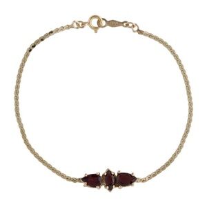 Vintage Elegant 14K Gold Bracelet with Garnets